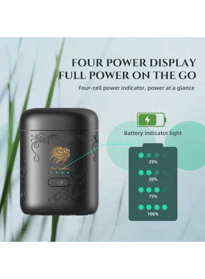 Oud Bakhoan New Mini Electronic Arabic Incense Burner – Oud & Bakhoor Mubkhara with Battery Indicator - Image 2